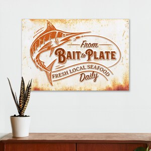Bait to Plate (Seafood) - Canvas Wall Art - Fishing Wall Decor