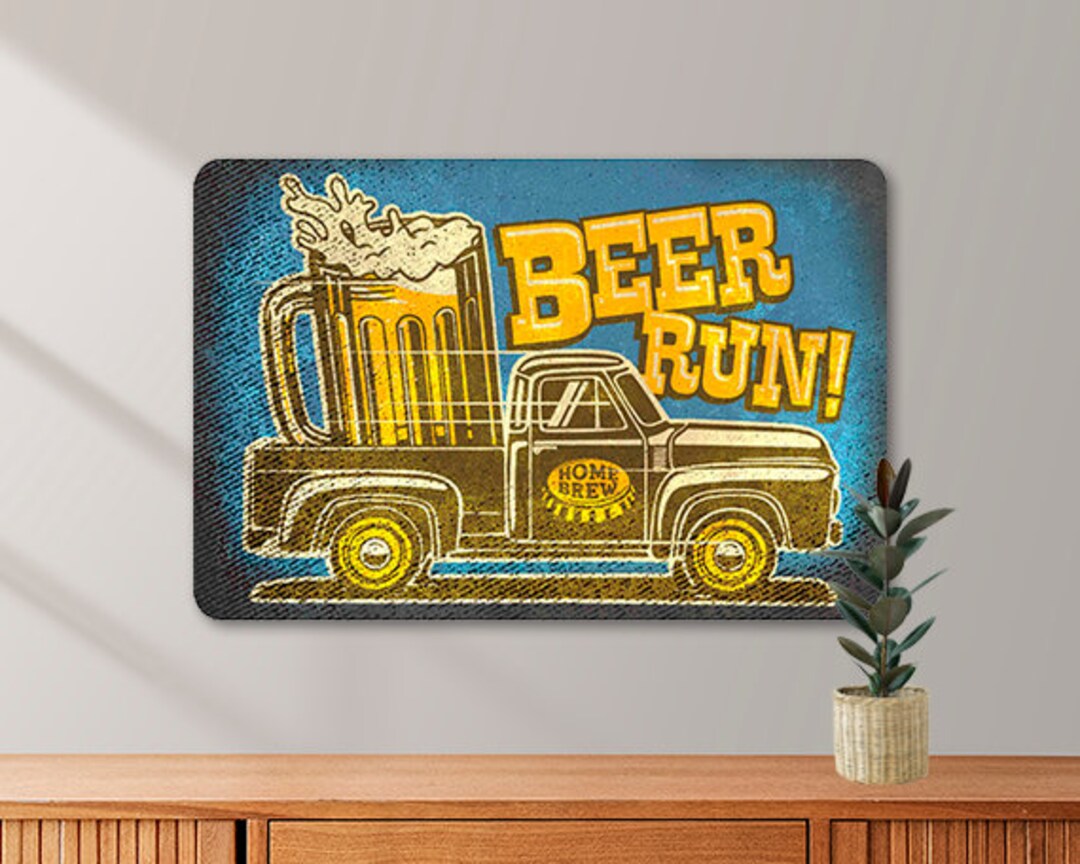 Man Cave Wall Decor - Beer Run - Metal Sign - Etsy