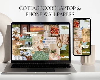 Cottagecore Laptop and Phone Wallpaper | Aesthetic Collage Lock Screen
