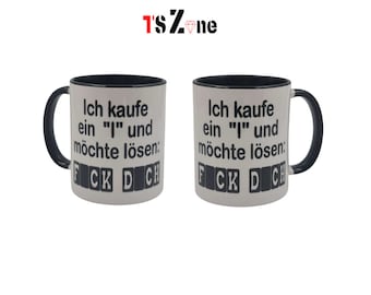 Tasse mit Motiv: Ich kaufe ein "I"- beidseitig bedruckt- Kaffeetasse- Arbeit- Büro- Geschenkideen für Kollegen/Familie und Freunde