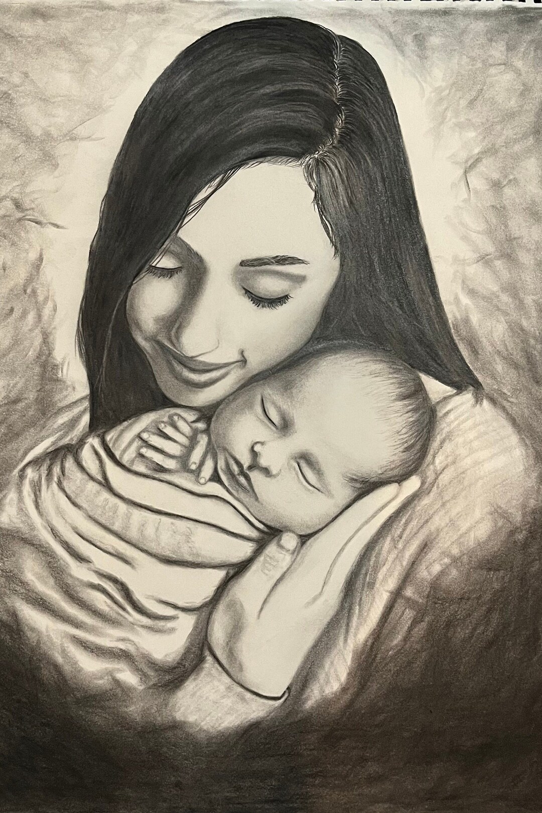 Custom Hand Drawn Portrait Custom Drawing Custom Portrait - Etsy