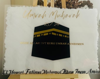 Umrah Mubarak  Willkommensschild A3 | Hajj Gift| Islamic Gift | Islamische Geschenke| Pilgerfahrt| Mekka | Medina