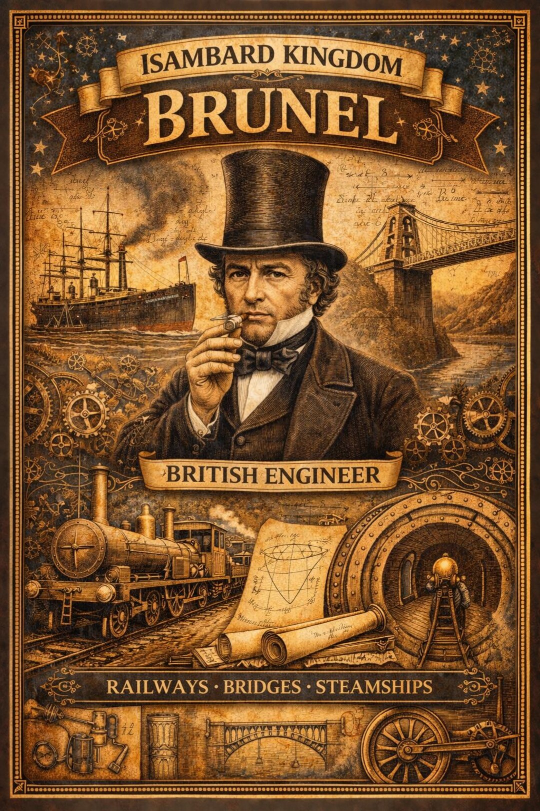 Isambard Kingdom Brunel Poster Printable|engineering and Industrial ...