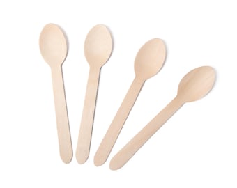 Lot de 4 cuillères en bois | Un lot de 4 cuillères en bois pratiques et respectueux de l'environnement, parfaits pour mélanger ou bricoler. Idéal pour la fabrication de bougies