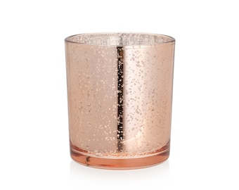 Glass Candle Jar with Clear Panels GLAMOUR | 200ml | Rose Gold