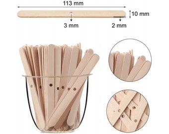 Portamechas de madera de 12 cm / 4,7 pulgadas. Clips para mechas de velas. Herramientas para centrar mechas. Portamechas para velas DIY.
