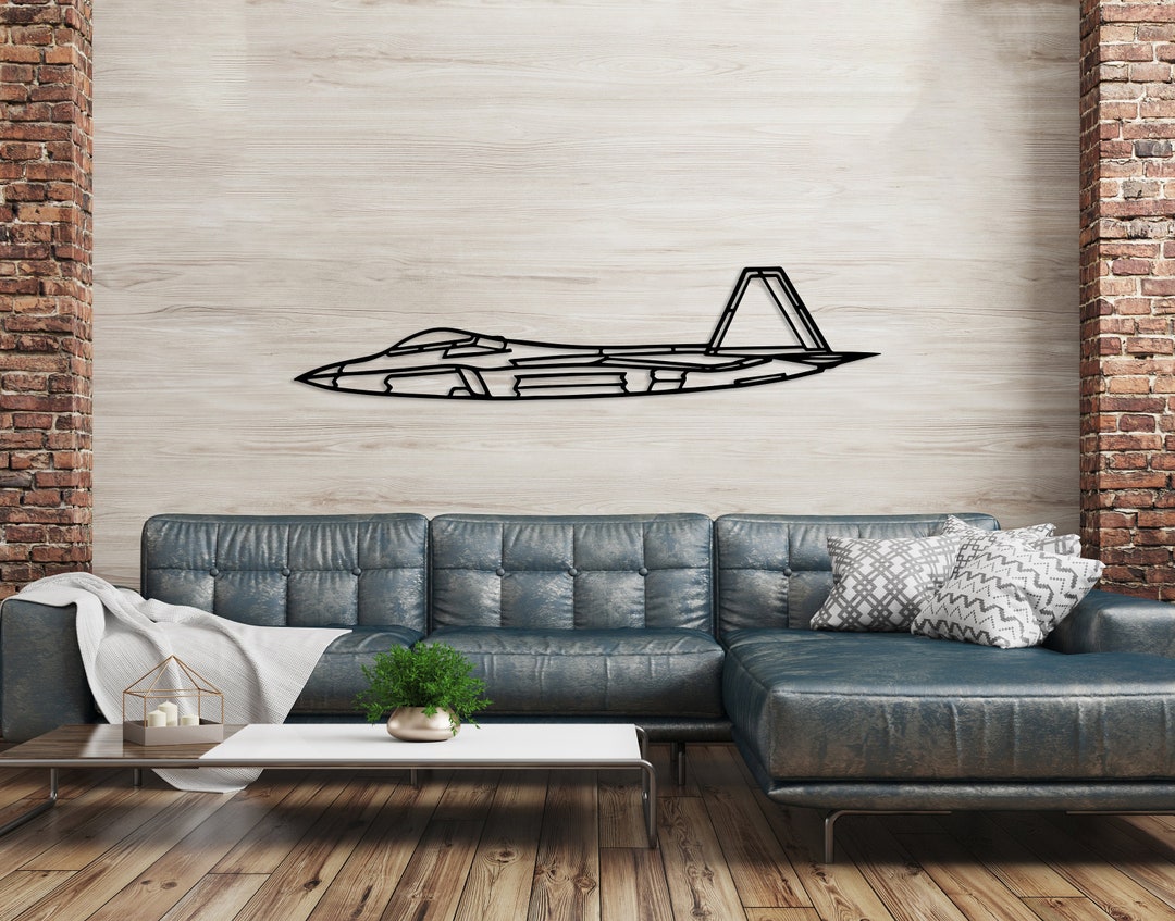 F22 Raptor Metal Wall Art, Fighter Jets Wall Decor, Aircraft Wall Art, Large Aviation Decor