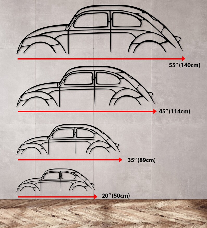 Volkswagen Beetle Metal Wall Art Beetle Silhouette Vosvos Etsy
