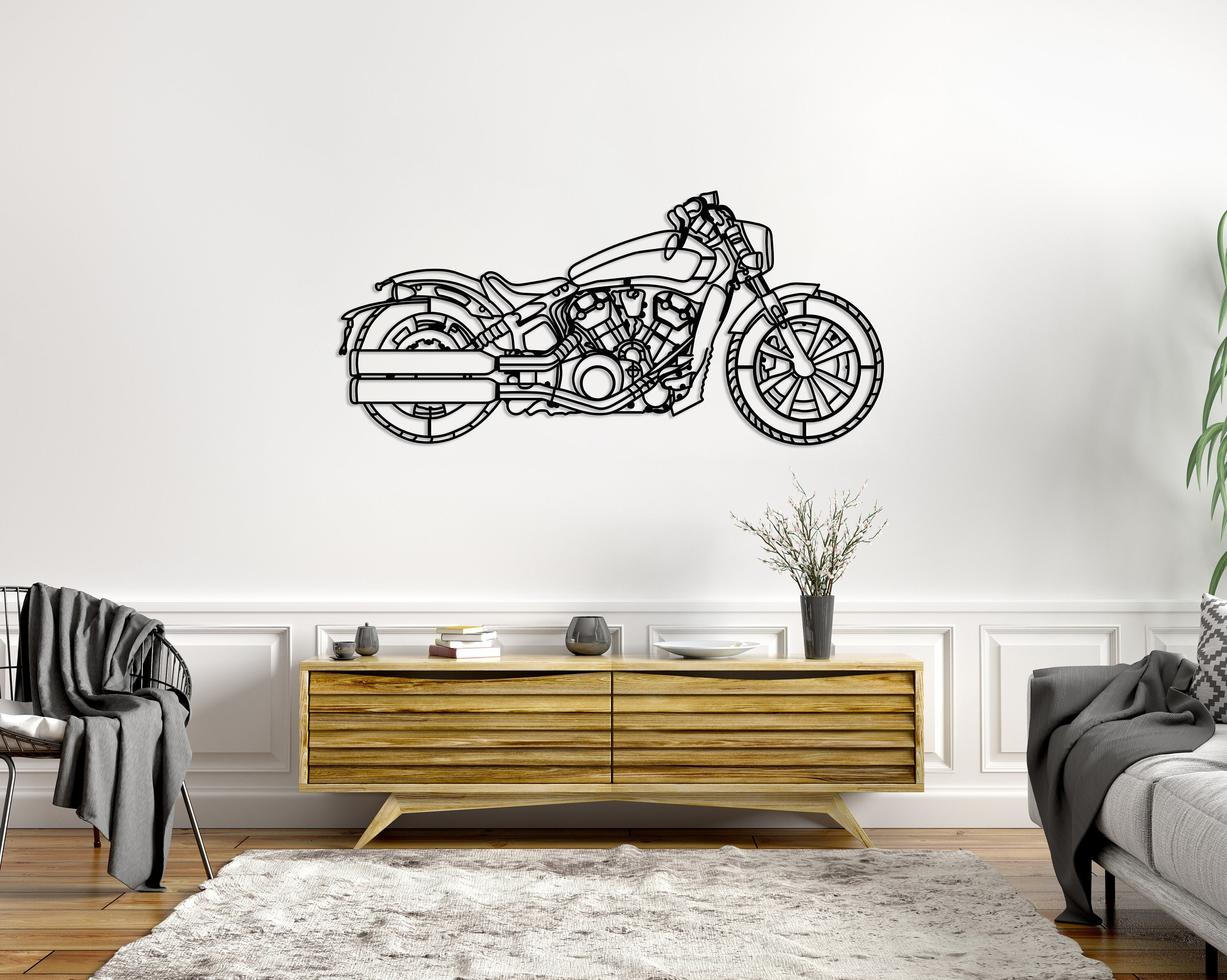 custom biker tuner motorrad bobber sticker stamp' Men's Hoodie