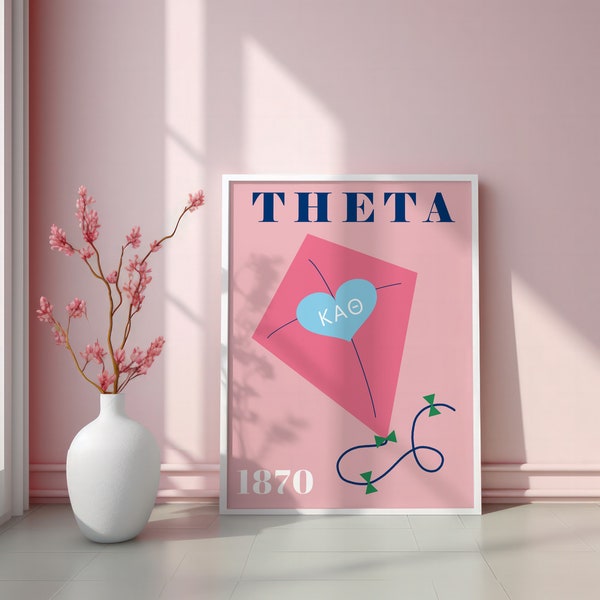 Kappa Alpha Theta Wall Print | Printable Digital Download | Theta Kite | Dorm Decor | Sorority Poster | KAO | Theta Art Print | Greek Merch