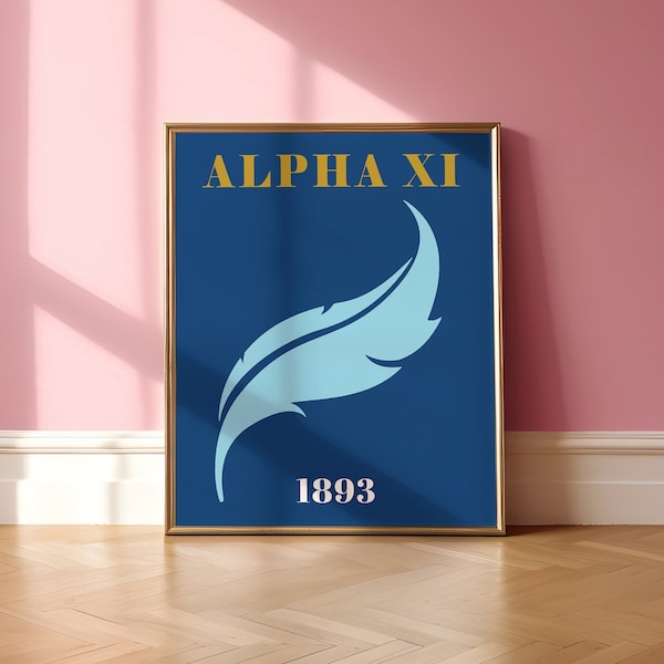 Alpha Xi Delta Wall Print | Printable Digital Download | Alpha Xi Quill | Dorm Decor | Sorority Poster | Greek Merch | Alpha Xi Art Print