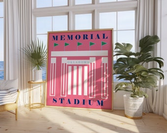Stade de l'Oklahoma | Téléchargement numérique imprimable | Décoration murale pour dortoir OU | Impression artistique | Université de l'Oklahoma