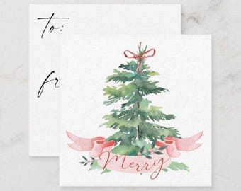 Étiquette cadeau de Noël | Étiquette-cadeau des Fêtes | Noeuds rouges | Étiquette cadeau ruban | Téléchargement numérique imprimable