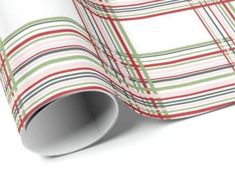 Papier imprimable à télécharger | Papier cadeau de Noël | Papier cadeau des Fêtes | Papier cadeau à carreaux | Plaid de Noël