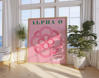 Alpha Omicron Pi Wall Print | Digital Download | Alpha O Infinity Symbol | Dorm Decor | Sorority Poster | Greek Merch | AOII Art Print