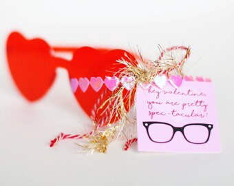 2 étiquettes pour la Saint-Valentin | Téléchargement imprimable instantané | Carte de friandises de la Saint-Valentin | Spec-taculaire | Étiquette de Saint-Valentin scolaire | Imprimer à la maison | Lunettes