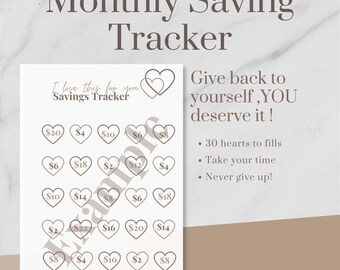 Digital monthly saving tracker