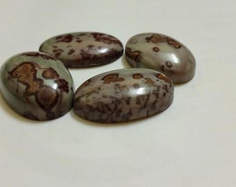 Natural Flower Jasper Gemstone Cabs 4 Pieces! AAA Flower Jasper Cabs At Wholesale Rate!Flower Jasper Gemstone Cabochons for Jewelry Making!