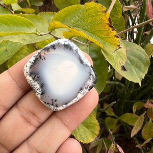 希少な天然デンドライトオパールカボション！アンティークな天然デンドライトオパール！希少なデンドライトオパールの宝石！ジュエリー作りに最適なデンドライトオパール！ 画像 10