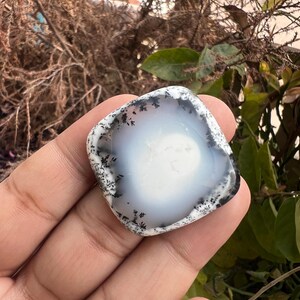 希少な天然デンドライトオパールカボション！アンティークな天然デンドライトオパール！希少なデンドライトオパールの宝石！ジュエリー作りに最適なデンドライトオパール！ 画像 6