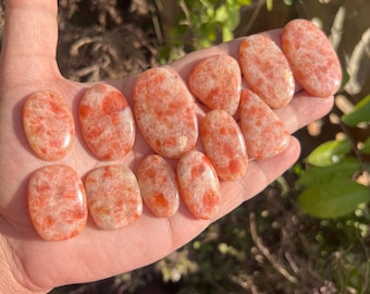 Natural Sunstone Original Gemstone Cabochons, 100% Original Sunstone Gemstone Cabochons,AAA Quality Sunstone Gemstone for Jewelry Making !