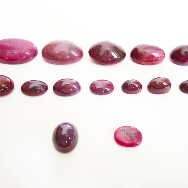 Natural Ruby AAA Quality 14 Pieces Lot! Top Quality Natural Ruby Cabochons For Jewelry Supply 14 Pieces Lot !