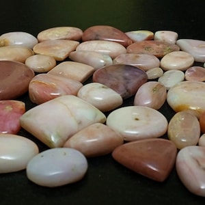 Natural Pink Opal Gemstone Lot!AAA Quality Pink Opal Cabochons Lot Wholesale Rate! Pink Opal Gemstones Lot for Jewelry Making!