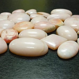 Natural Pink Opal Gemstone Lot!AAA Quality Pink Opal Cabochons Lot Wholesale Rate! Pink Opal Gemstones Lot for Jewelry Making!