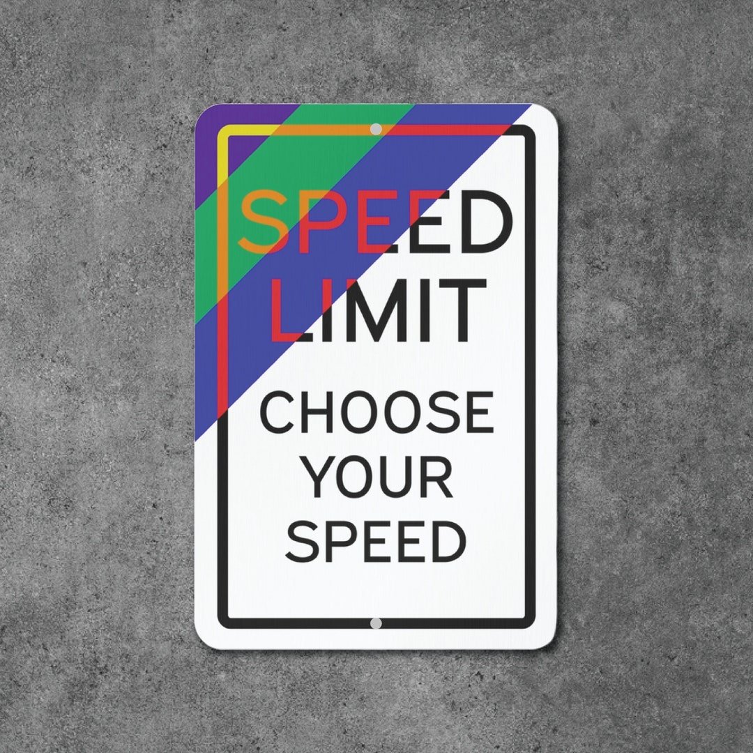 Custom Speed Limit Sign Colors & Speed Personalized Metal Etsy