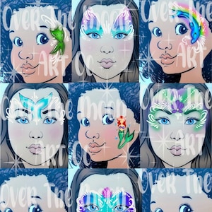 Mermaid ocean princess face painting menu