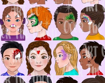 Kinderschminken Menüboard einfach schnell Kinderschminken Ideen digital
