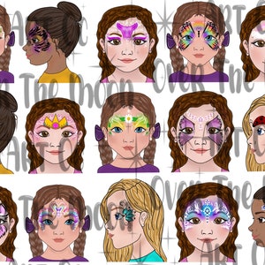 Girls easy face painting menu designs face paint ideas digital