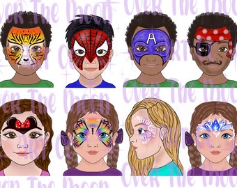 face paint menu east popular designs