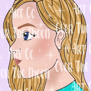 Female girl side profile template