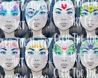 Princess face  painting body painting digital menu board