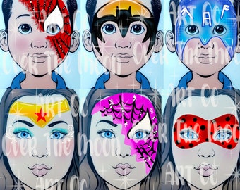Super Hero Face Paint Body Paint Digital Menu