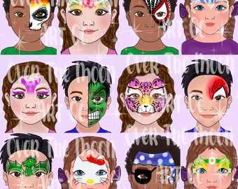 Face paint menu board easy face painting ideas board