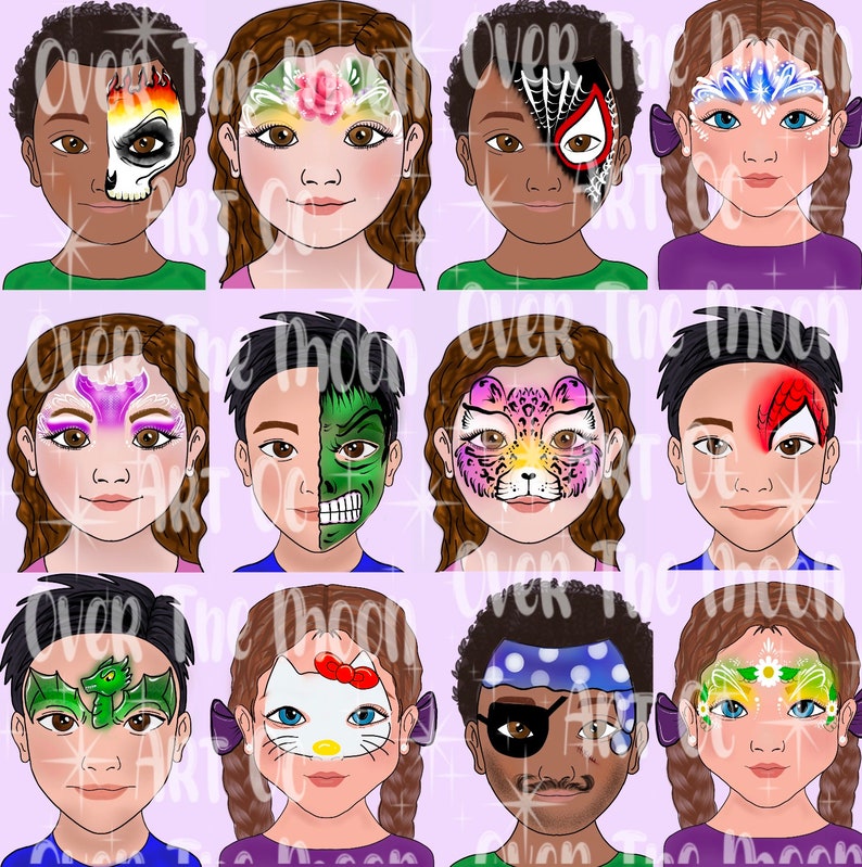 Face Paint Menu Board Easy Face Painting Ideas Board Etsy
