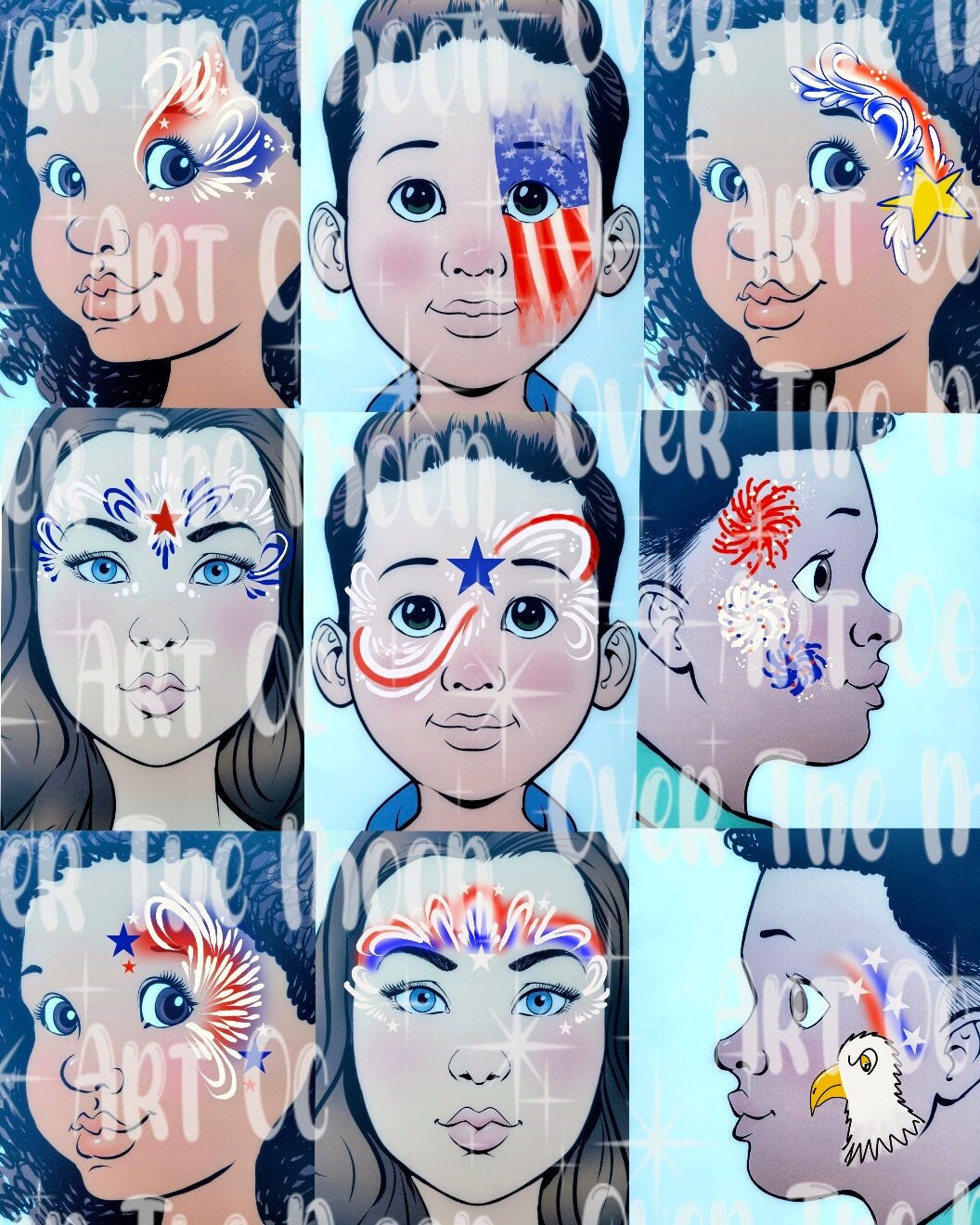Independence Day Fourth of July Face Painting Menu Etsy