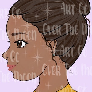 Female side face painting template blank digital