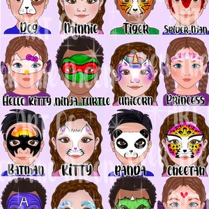 Face painting menu board digital fast faces easy face painting ideas image 1