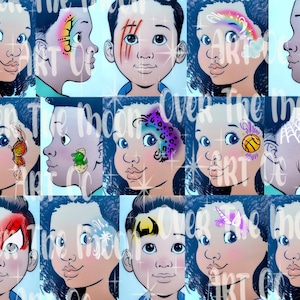 Simple easy face painting designs menu board