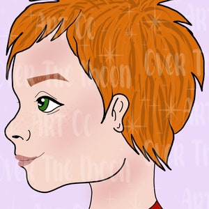 Boy side face painting template blank menu digital