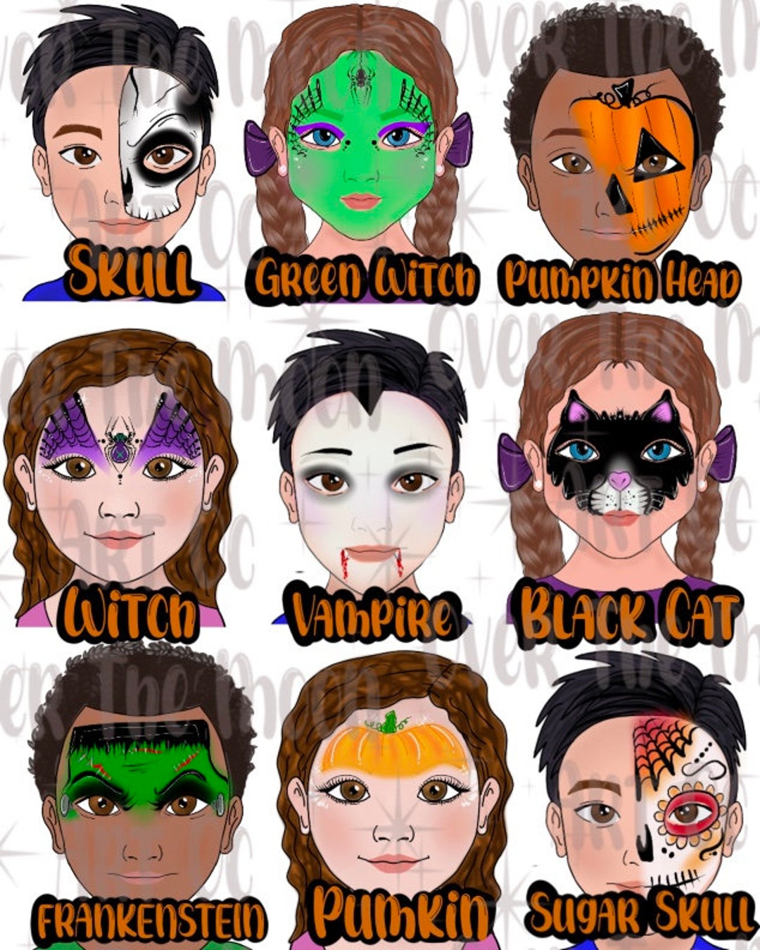 Face Painting Menu Board Digital Fast Faces Easy Face Painting Ideas 