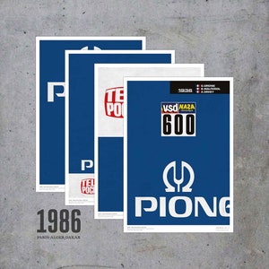 Georges GROINE NUMBERS – Paris-Dakar 1986 – set of 4 POSTERS / digital download