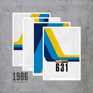LIAZ NUMBERS – Paris-Dakar 1986 – set of 4 POSTERS / digital download