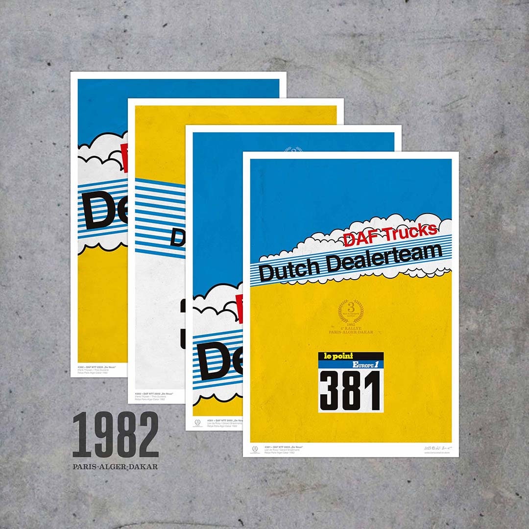 DAF NUMBERS – Paris-dakar 1982 – Set of 4 POSTERS / Digital Download - Etsy