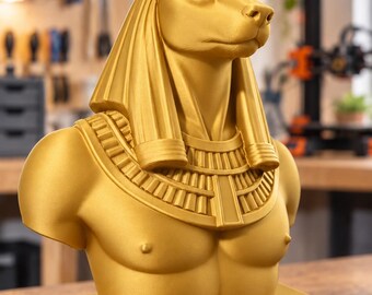 Buste Anubis - Statue de dieu égyptien sur socle, décoration et cadeau de collection