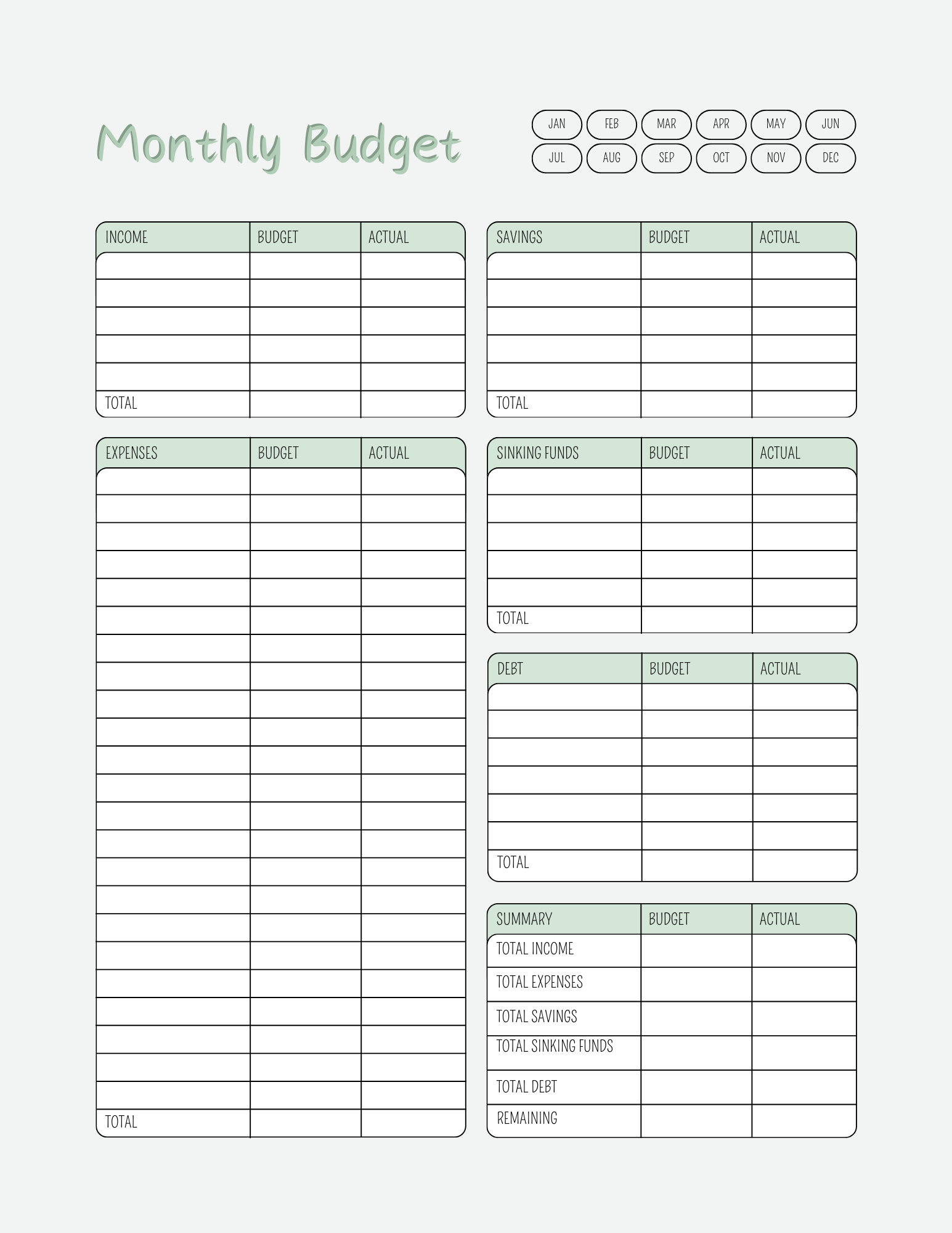 Budget Planner Etsy