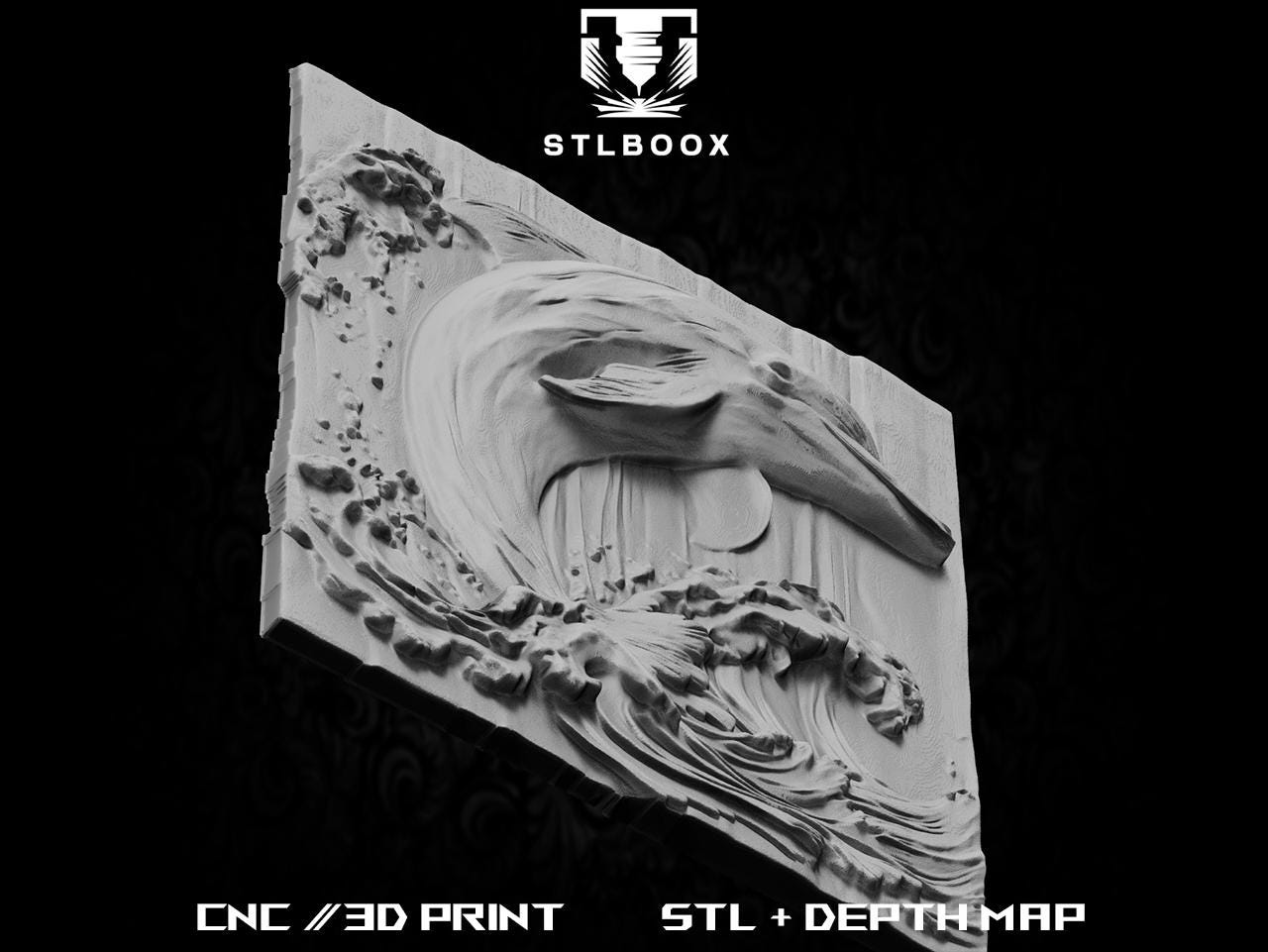 Dolphin 3D STL | CNC Router | Wood Carving | Cutting | Commercial Use ...